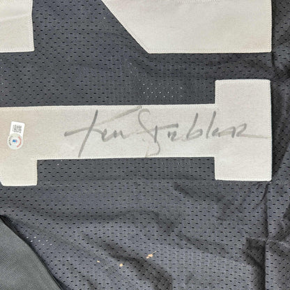 Autographed/Signed Ken Stabler Oakland Black Football Jersey Beckett BAS COA