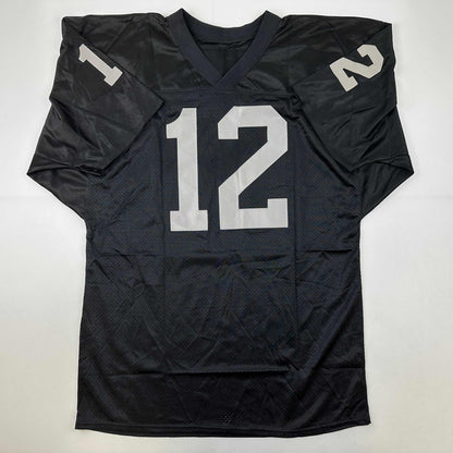 Autographed/Signed Ken Stabler Oakland Black Football Jersey Beckett BAS COA