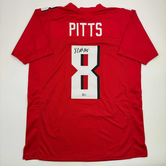 Autographed/Signed Kyle Pitts Atlanta Red Football Jersey Beckett BAS COA