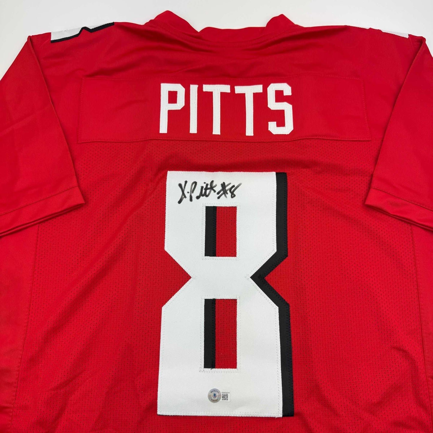 Autographed/Signed Kyle Pitts Atlanta Red Football Jersey Beckett BAS COA
