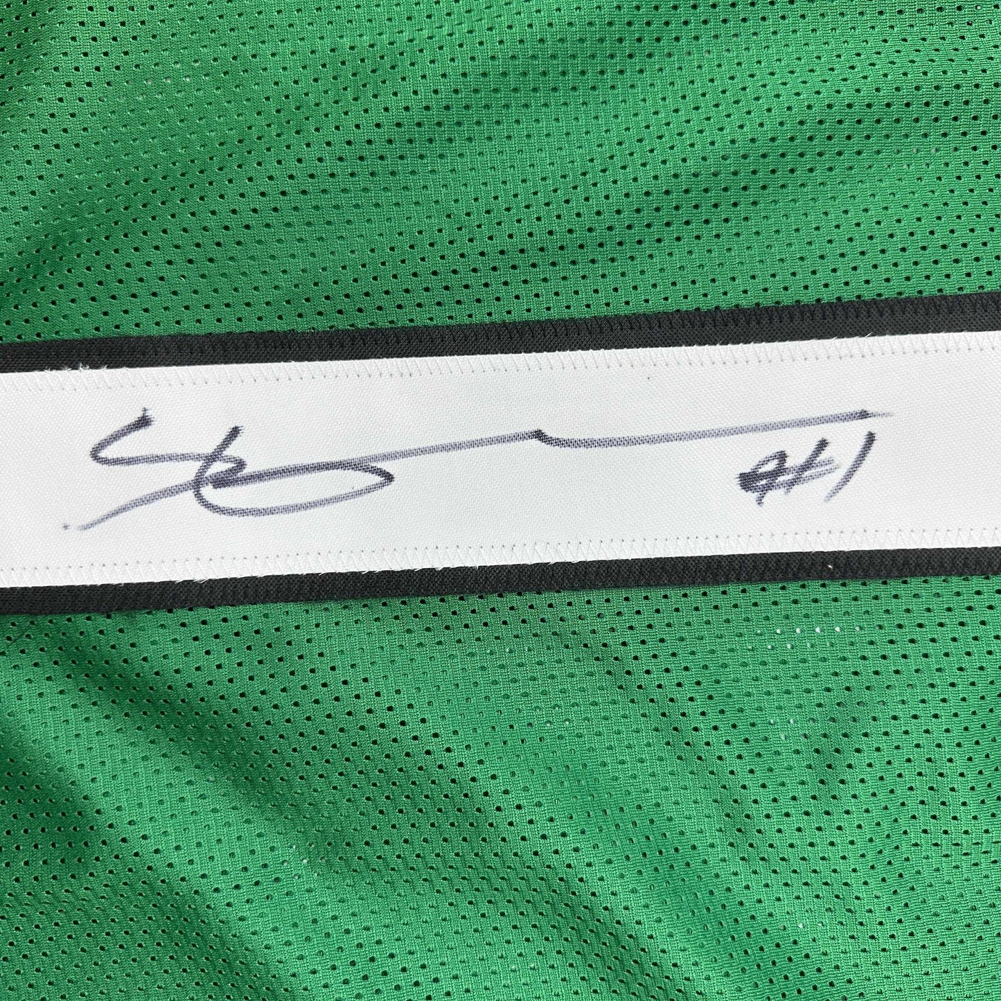 Autographed/Signed Ahmad Sauce Gardner New York Green Football Jersey Beckett BAS COA