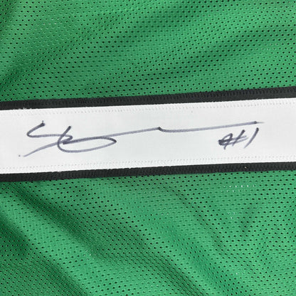 Autographed/Signed Ahmad Sauce Gardner New York Green Football Jersey Beckett BAS COA