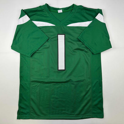 Autographed/Signed Ahmad Sauce Gardner New York Green Football Jersey Beckett BAS COA