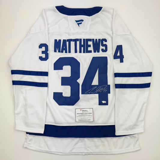 Autographed/Signed Auston Matthews Toronto Maple Leafs White Hockey Jersey Fanatics COA