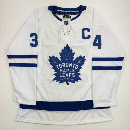 Autographed/Signed Auston Matthews Toronto Maple Leafs White Hockey Jersey Fanatics COA