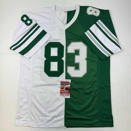 Autographed/Signed Vince Papale Philadelphia Green and White Split Football Jersey JSA COA