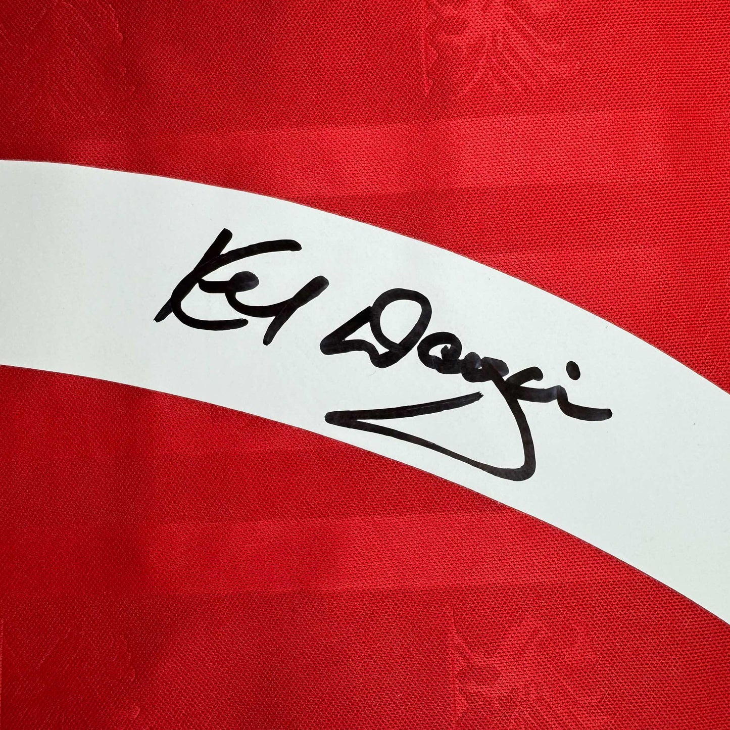 Framed Autographed/Signed Kenny Dalglish 35x39 Liverpool Red Crown Paints Soccer Jersey Beckett BAS COA