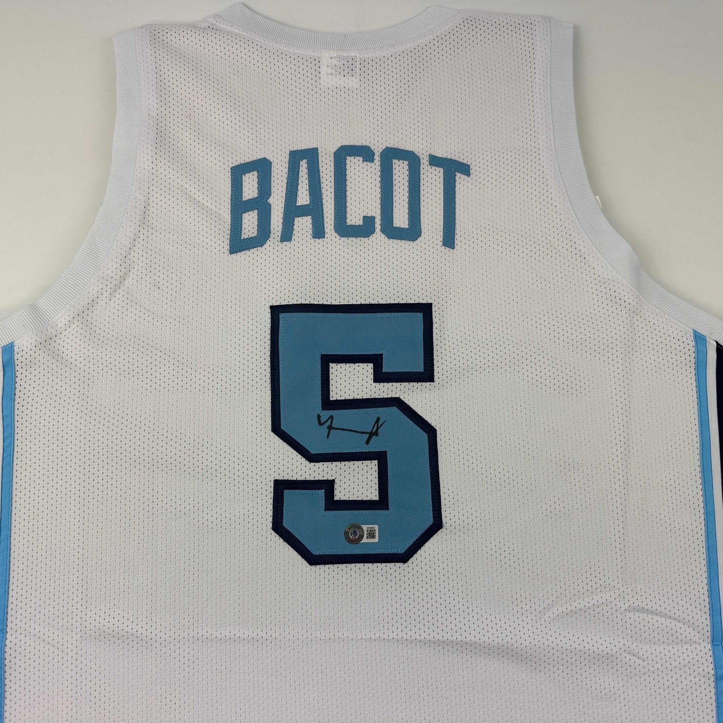 Autographed/Signed Armando Bacot UNC North Carolina White College Basketball Jersey Beckett BAS COA