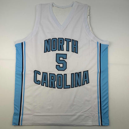 Autographed/Signed Armando Bacot UNC North Carolina White College Basketball Jersey Beckett BAS COA