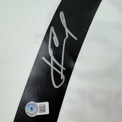 Autographed/Signed Andriy Shevchenko AC Milan White Soccer Futbol Jersey Beckett BAS COA