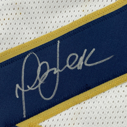 Autographed/Signed Marshall Faulk St. Louis White Football Jersey JSA COA