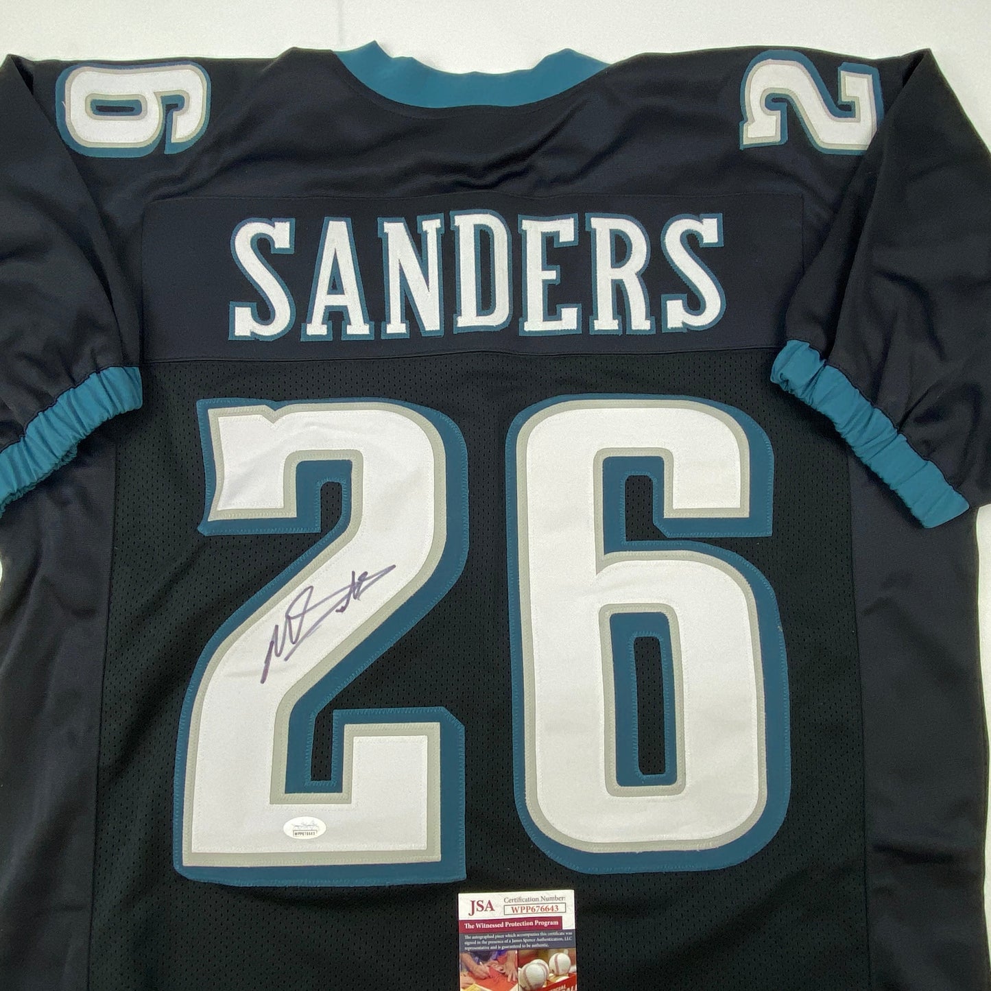 Autographed/Signed Miles Sanders Philadelphia Black Football Jersey JSA COA