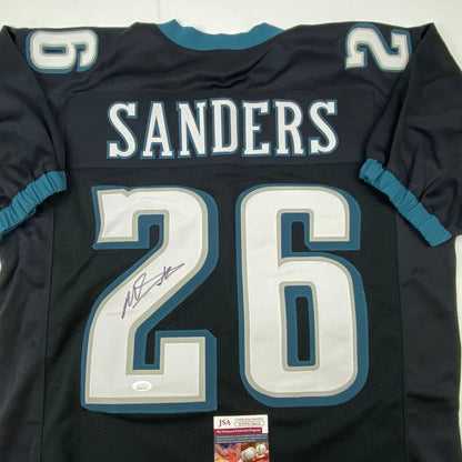 Autographed/Signed Miles Sanders Philadelphia Black Football Jersey JSA COA