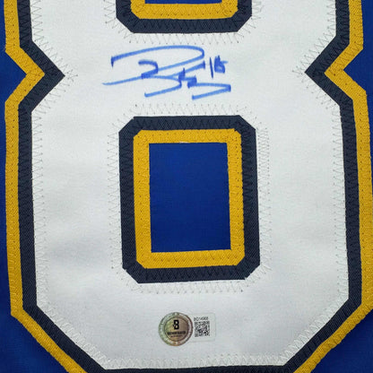 Autographed/Signed Robert Thomas St. Louis Blue Hockey Jersey Beckett BAS COA