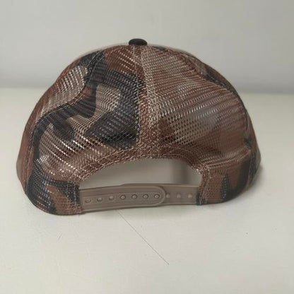 Men’s Trucker Mesh Flat Bill Snap Baseball Cap Khaki Camo Green