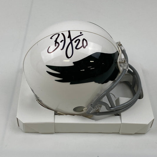 Autographed/Signed Brian Dawkins Philadelphia Eagles Retro Mini Football Helmet Beckett BAS COA