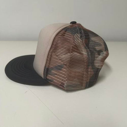Men’s Trucker Mesh Flat Bill Snap Baseball Cap Khaki Camo Green