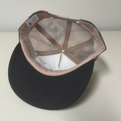 Men’s Trucker Mesh Flat Bill Snap Baseball Cap Khaki Camo Green