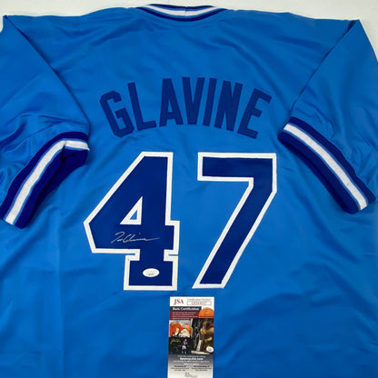 Autographed/Signed Tom Glavine Atlanta Light Blue Baseball Jersey JSA COA