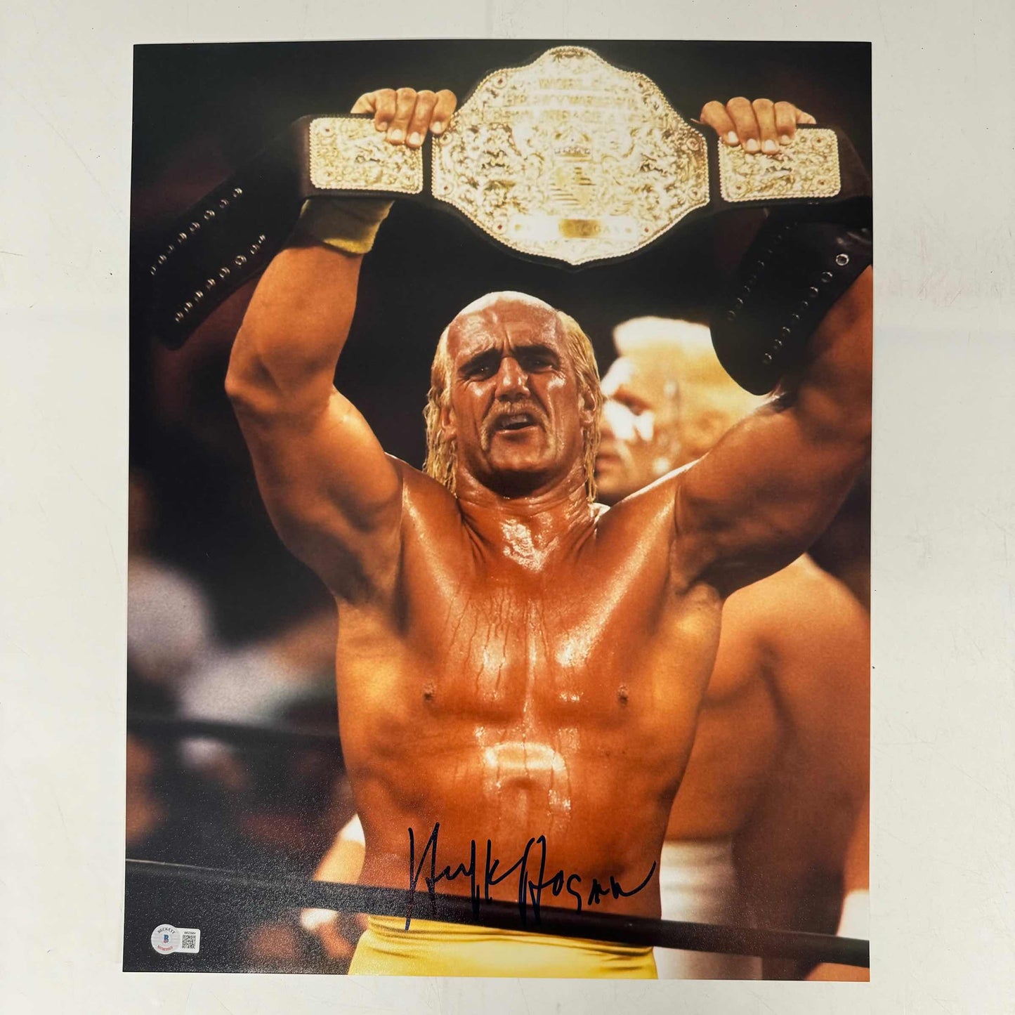 Autographed/Signed Hulk Hogan 16x20 WWE WWF Hulkamania Wrestling Photo Beckett BAS COA #3