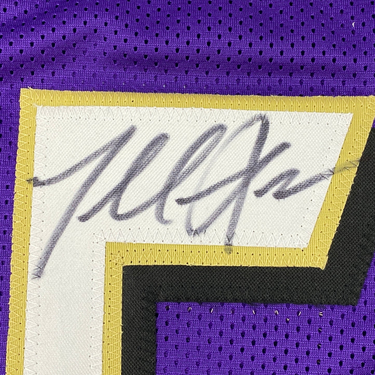 Autographed/Signed Terrell Suggs Baltimore Purple Football Jersey JSA COA