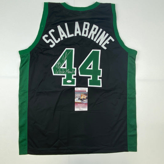 Autographed/Signed Brian Scalabrine White Mamba Boston Black Basketball Jersey JSA COA