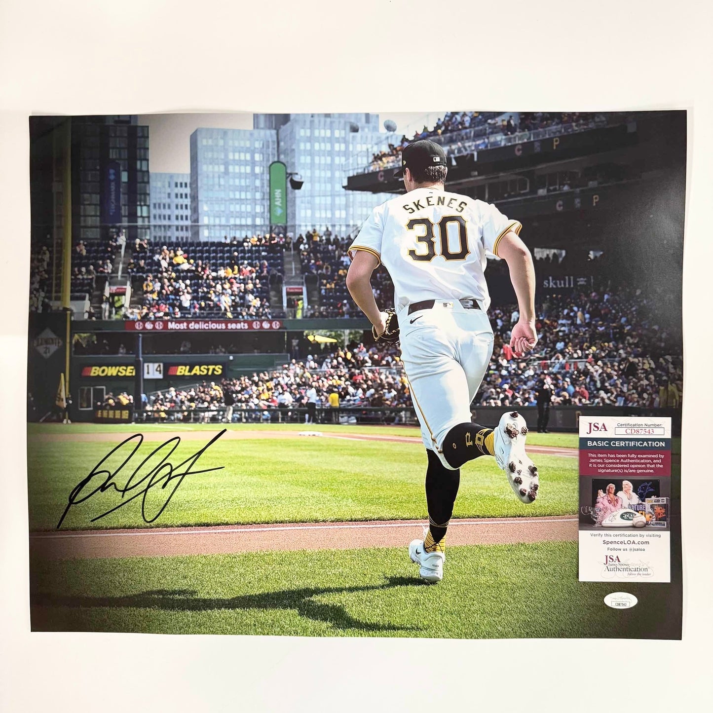 Autographed/Signed Paul Skenes Pittsburgh Pirates 16x20 Baseball Photo JSA COA