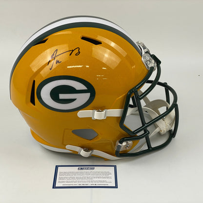 Autographed/Signed Aaron Rodgers Green Bay Packers Full Size Replica Football Helmet FS F/S Steiner Sports COA