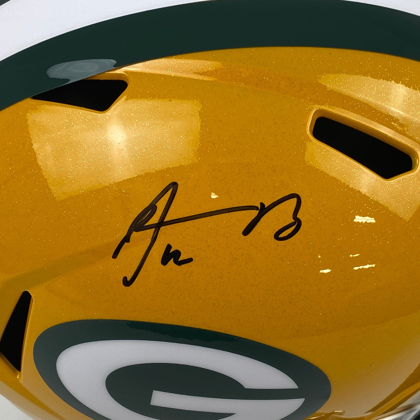Autographed/Signed Aaron Rodgers Green Bay Packers Full Size Replica Football Helmet FS F/S Steiner Sports COA