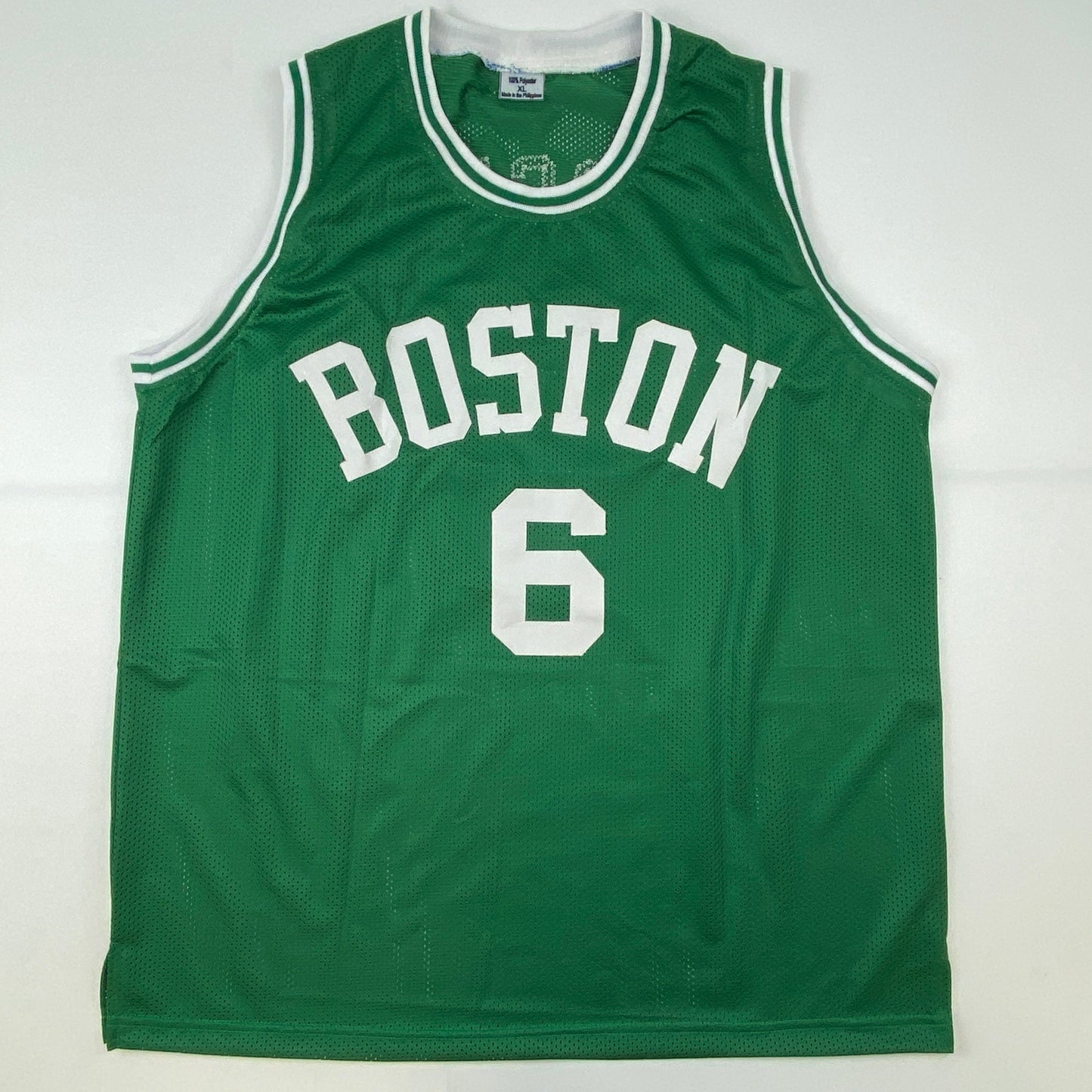 Autographed/Signed Bill Russell Boston Green Basketball Jersey Hollywood Collectibles COA