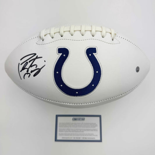 Autographed/Signed Peyton Manning Indianapolis Colts Full Size F/S White Panel Logo Football Steiner Sports COA