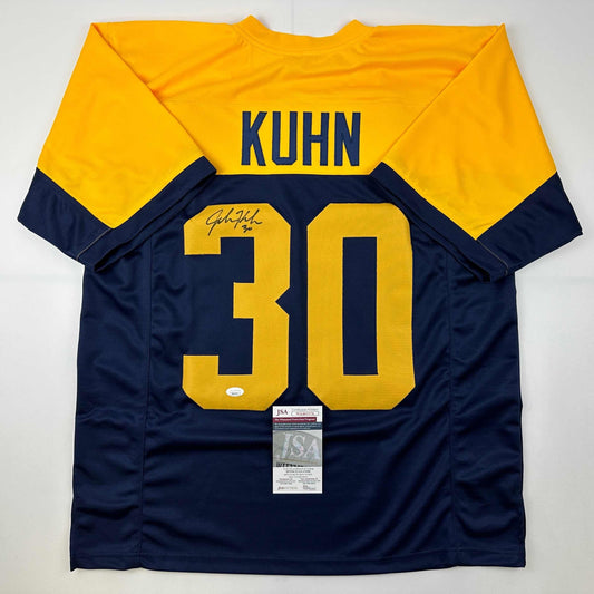 Autographed/Signed John Kuhn Green Bay Blue Retro Football Jersey JSA COA