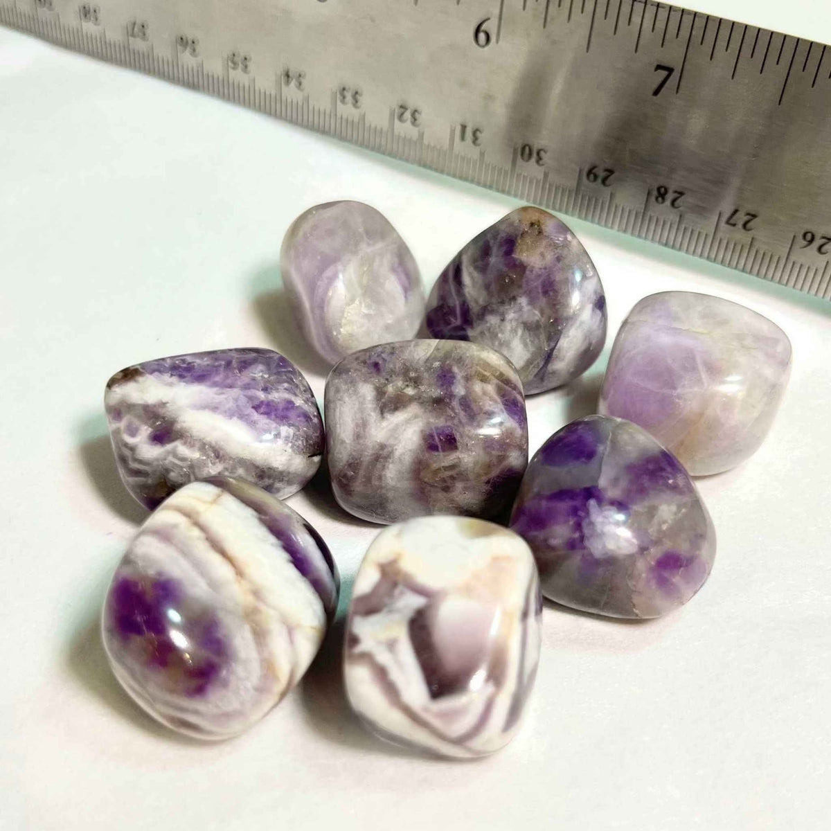 Chevron Amethyst Tumbled Stone