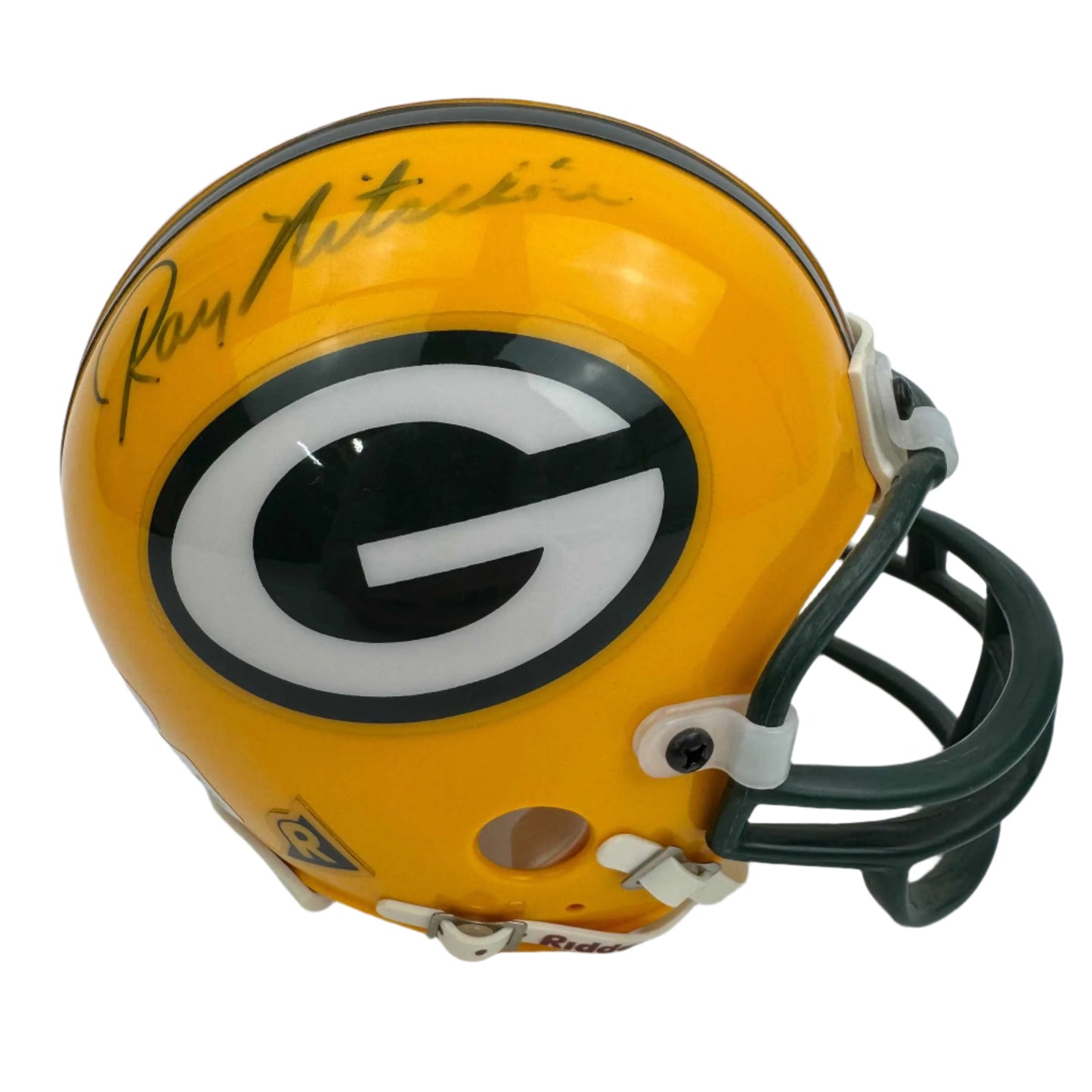 Autographed/Signed Ray Nitschke & Herb Adderley Dual Green Bay Packers Football Speed Mini Helmet PSA COA