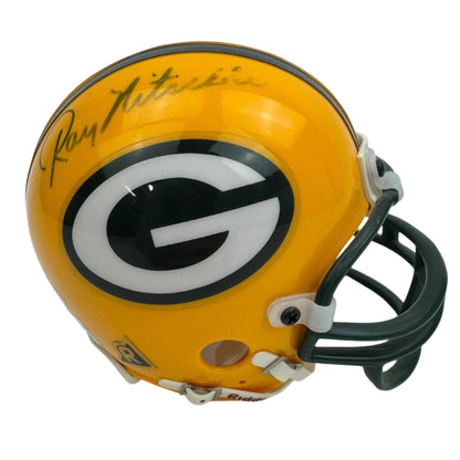 Autographed/Signed Ray Nitschke & Herb Adderley Dual Green Bay Packers Football Speed Mini Helmet PSA COA