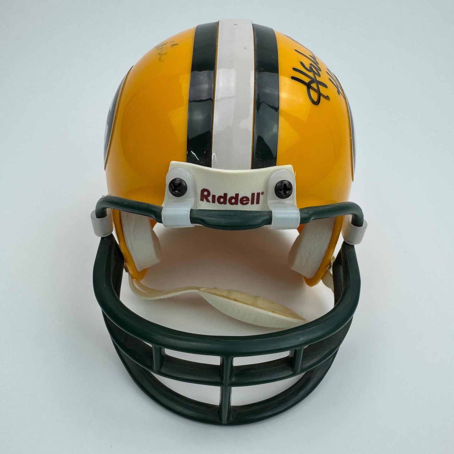 Autographed/Signed Ray Nitschke & Herb Adderley Dual Green Bay Packers Football Speed Mini Helmet PSA COA