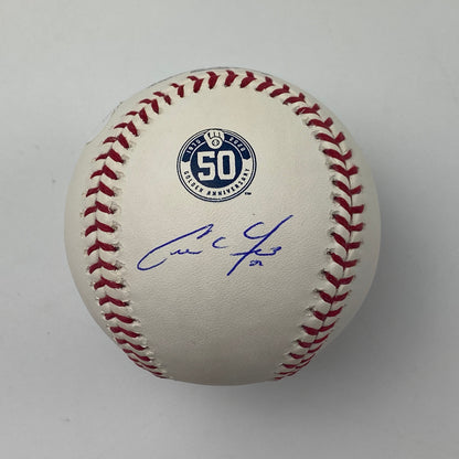 Autographed/Signed Christian Yelich Brewers 50th Anniversary Rawlings Official Major League Baseball ROML JSA COA