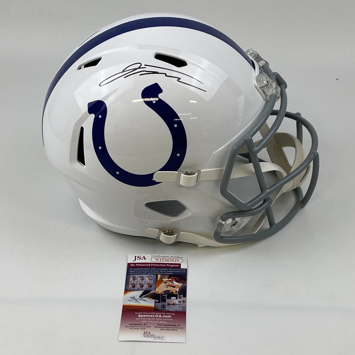 Autographed/Signed Jonathan Taylor Indianapolis Colts Full Size Replica Football Helmet FS F/S JSA COA