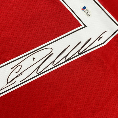 Autographed/Signed Cristiano Ronaldo Manchester United Red Soccer Jersey Beckett BAS COA