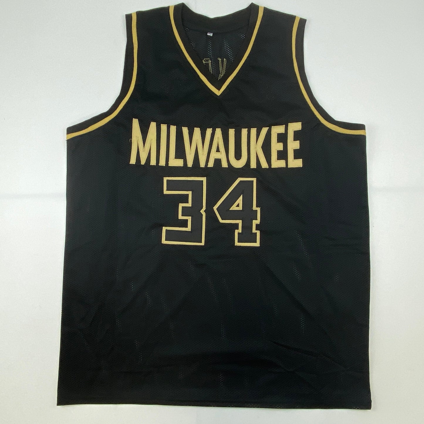 Autographed/Signed Giannis Antetokounmpo Milwaukee Blackout Basketball Jersey JSA COA