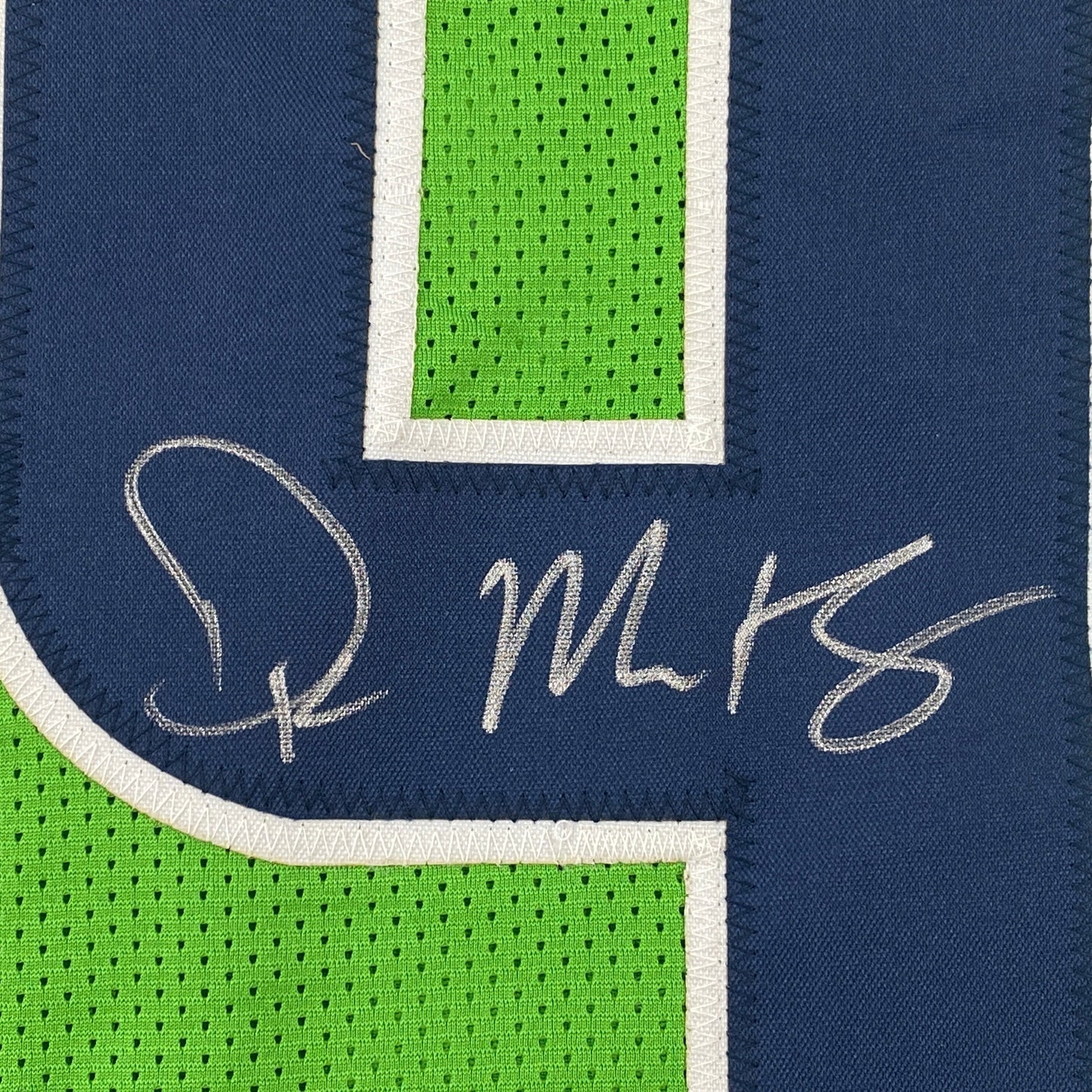 Autographed/Signed DK D.K. Metcalf Seattle Green Football Jersey Beckett BAS COA