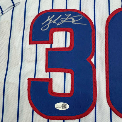 Autographed/Signed Kyle Tucker Chicago Pinstripe Baseball Jersey JSA COA