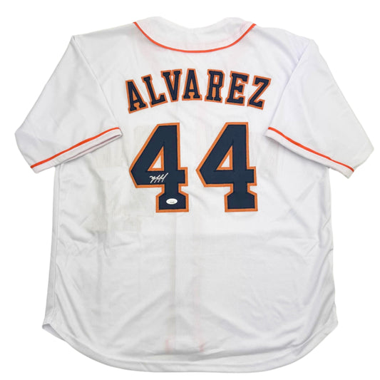 Autographed/Signed Yordan Alvarez Houston White Baseball Jersey JSA COA