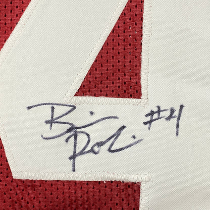 Autographed/Signed Brian Robinson Jr. Alabama Red College Football Jersey JSA COA
