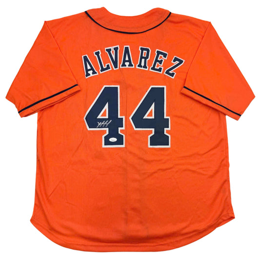 Autographed/Signed Yordan Alvarez Houston Orange Baseball Jersey JSA COA