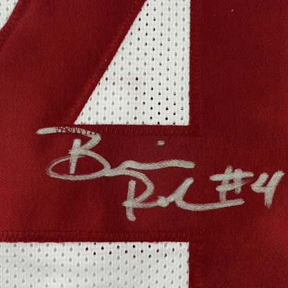 Autographed/Signed Brian Robinson Jr. Alabama White College Football Jersey Beckett BAS COA