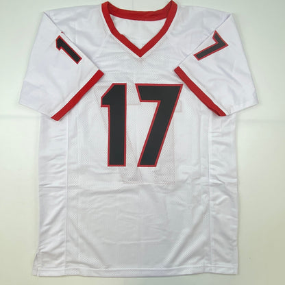 Autographed/Signed Nakobe Dean Georgia White College Football Jersey JSA COA