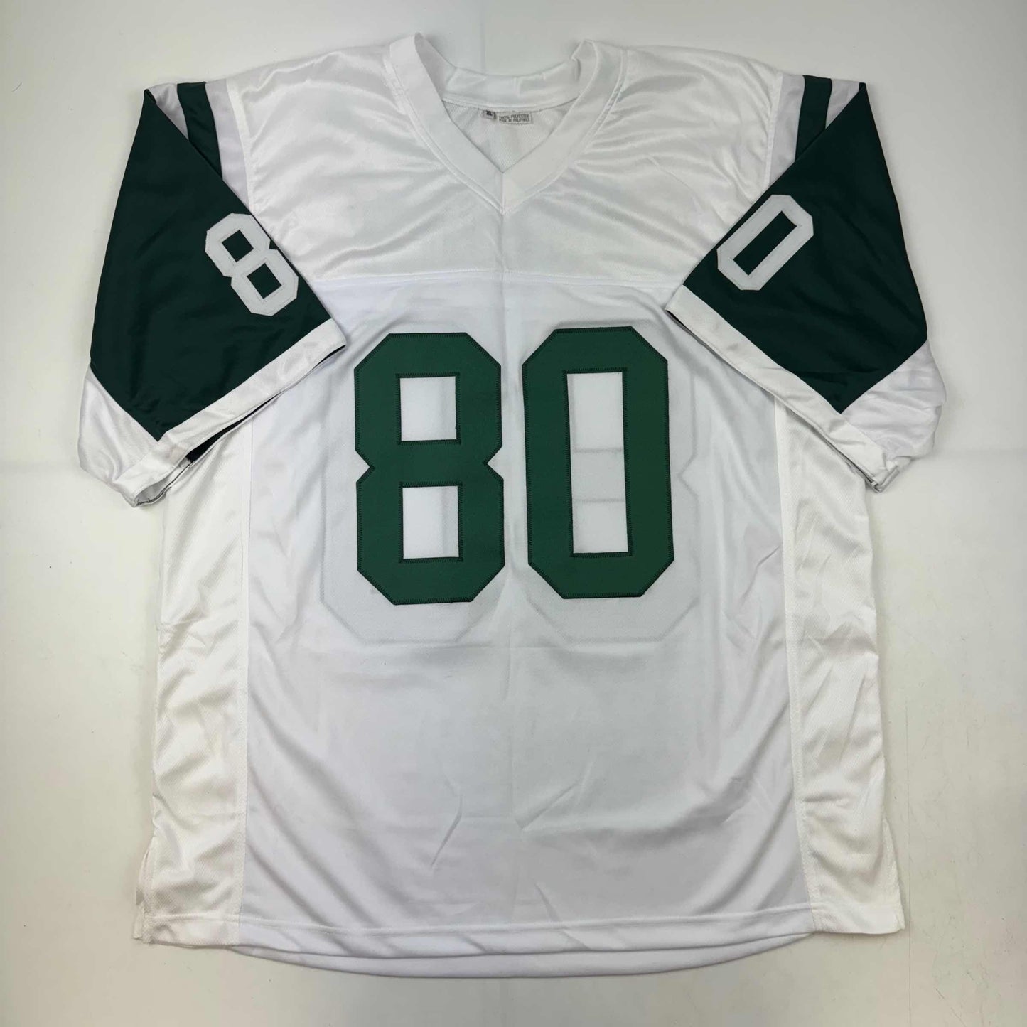 Autographed/Signed Wayne Chrebet New York White Football Jersey JSA COA