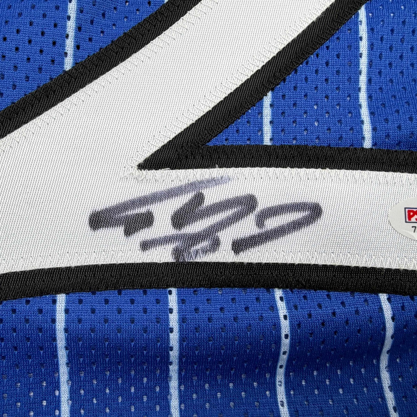 Autographed/Signed Shaquille Shaq O'Neal Orlando Blue Pinstripe Basketball Jersey PSA/DNA COA