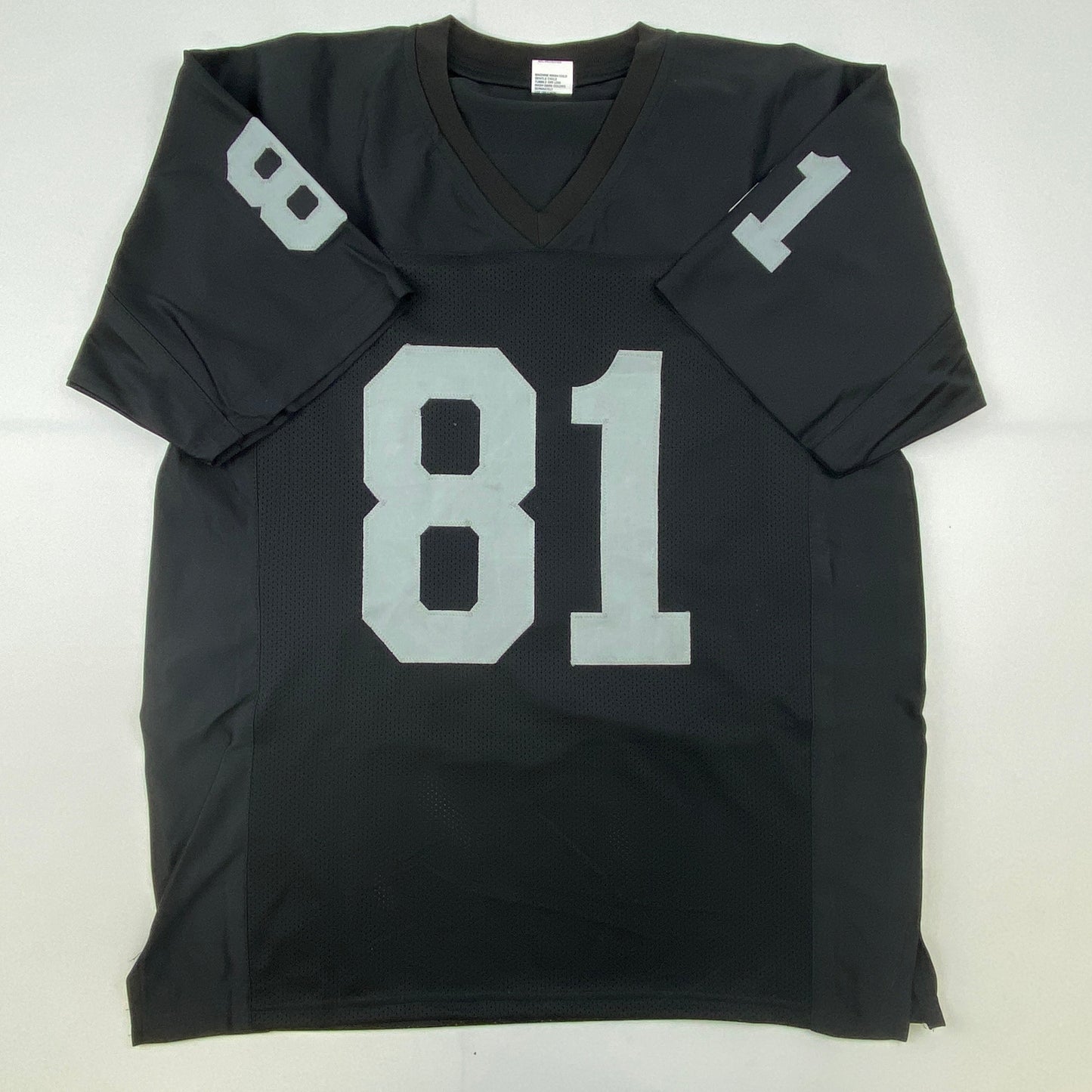 Autographed/Signed Tim Brown Raider 4 Life Oakland Black Football Jersey JSA COA